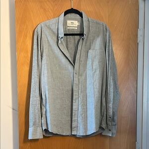 Men's Gray Casual Button Down Shirt